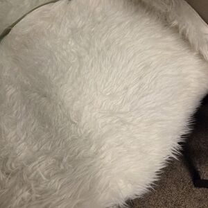 Fluffy White Faux Fur Rug